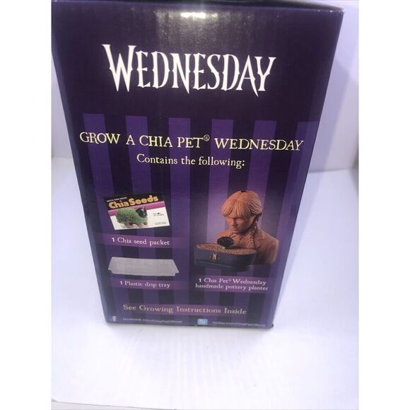 Wednesday Addams Chia Pet Handmade Decorative Planter  Addams Family, Open Box - Picture 3 of 7